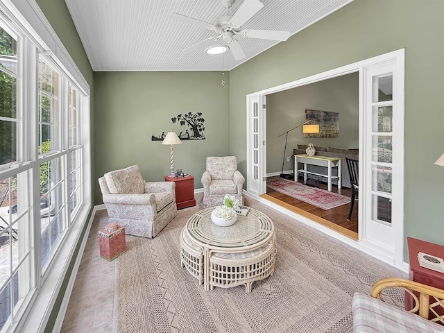 sunroom with french doors