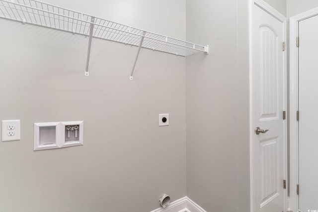 laundry room with electric dryer hookup and washer hookup