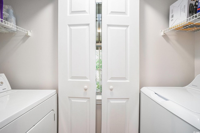 laundry area featuring separate washer and dryer