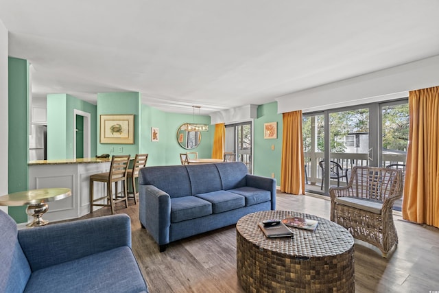 2805 N Ocean Blvd Unit 113, Myrtle Beach, SC 29577 - living room with wood finished floors