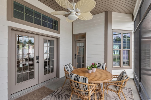 sunroom with french doors