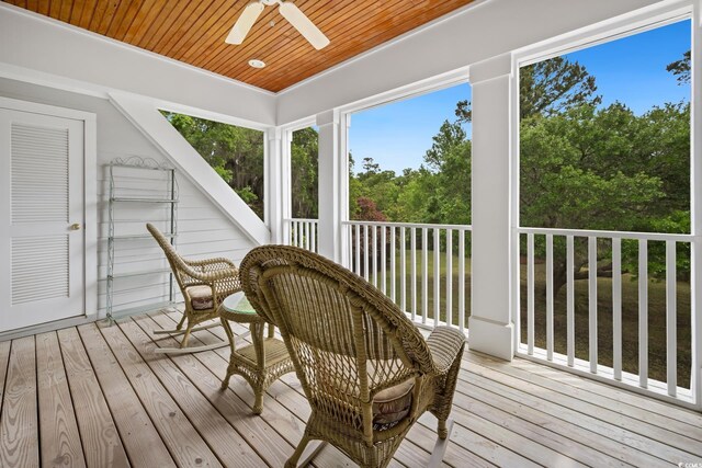 352 Old Carriage Loop, Georgetown, SC 29440 - sunroom / solarium featuring wooden ceiling and hardwood / wood-style floors