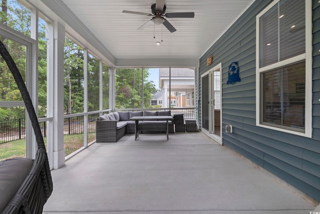 452 Sun Colony Blvd, Longs, SC 29568 - sunroom / solarium with outdoor lounge area and a ceiling fan
