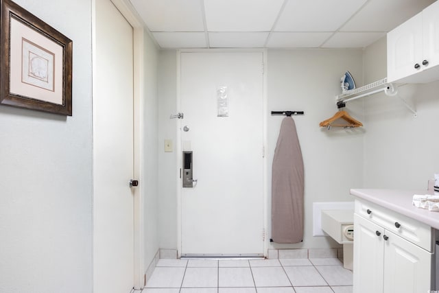 6803 N Ocean Blvd Unit 228, Myrtle Beach, SC 29572 - bathroom with a paneled ceiling, tile patterned flooring, and baseboards