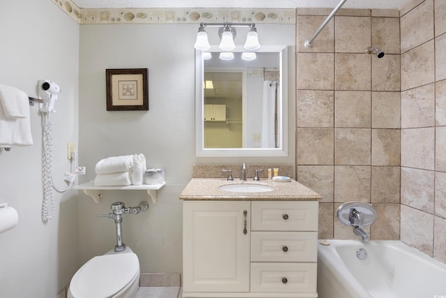 6803 N Ocean Blvd Unit 228, Myrtle Beach, SC 29572 - full bath with shower / tub combo with curtain, toilet, and vanity