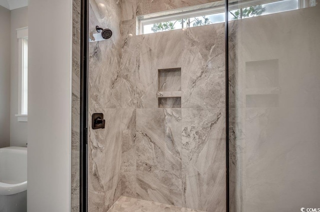 404 Plantation Oaks Dr, Myrtle Beach, SC 29579 - full bathroom featuring a marble finish shower