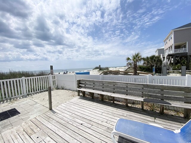 116 S Waccamaw Dr Unit 205, Murrells Inlet, SC 29576 - wooden terrace with a water view and fence