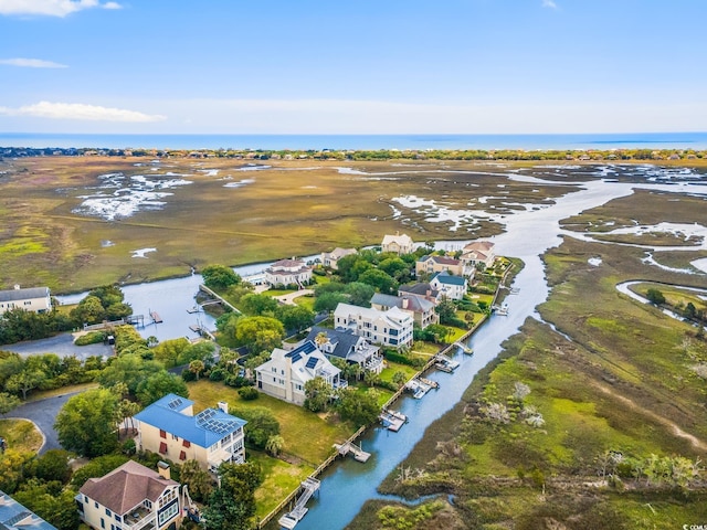 drone / aerial view of a nearby body of water