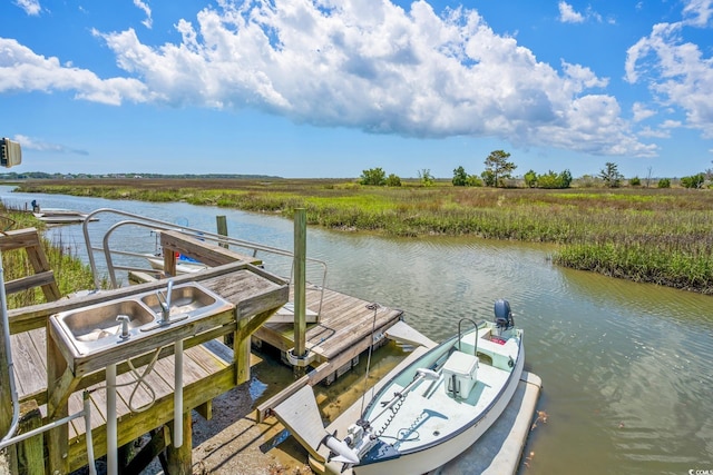 dock featuring a water view