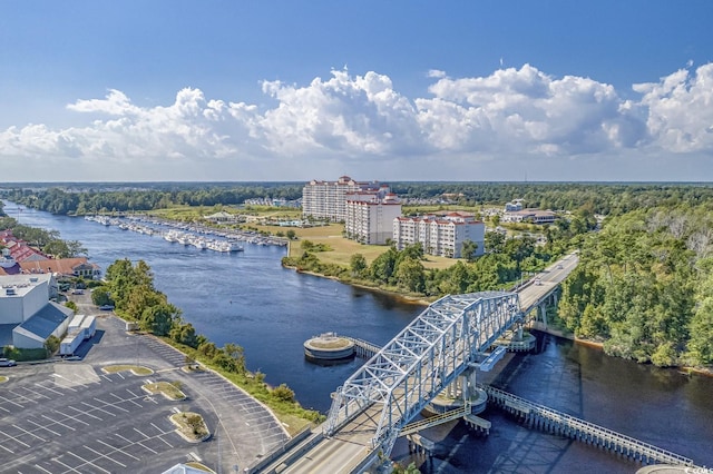 aerial view of a large body of water
