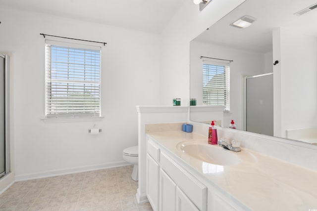 480 Dandelion Ln, Myrtle Beach, SC 29579 - full bath with an enclosed shower, baseboards, vanity, and toilet