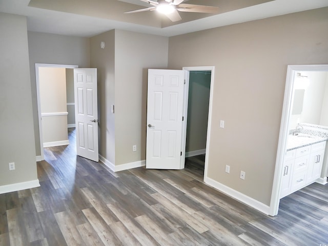 104 Jessica Lakes Dr, Conway, SC 29526 - unfurnished bedroom with dark wood-style floors and ensuite bathroom