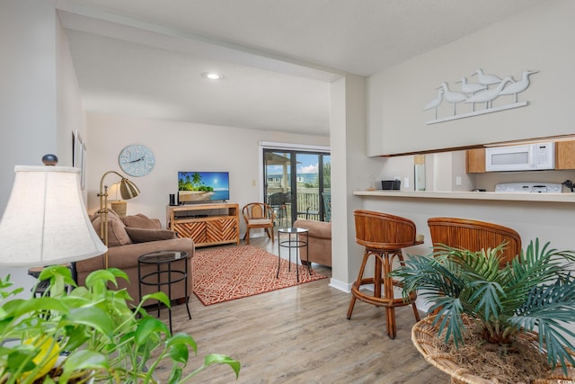 9661 Shore Dr Unit B-3, Myrtle Beach, SC 29572 - living area featuring wood finished floors, recessed lighting, and baseboards