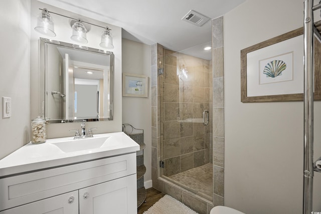 9661 Shore Dr Unit B-3, Myrtle Beach, SC 29572 - bathroom featuring a shower stall and vanity