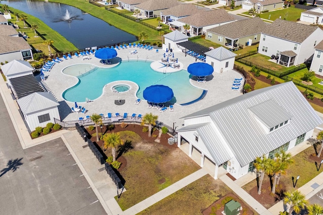 1808 Zodiac Ct, Myrtle Beach, SC 29577 - aerial perspective of suburban area featuring a large body of water and a pool