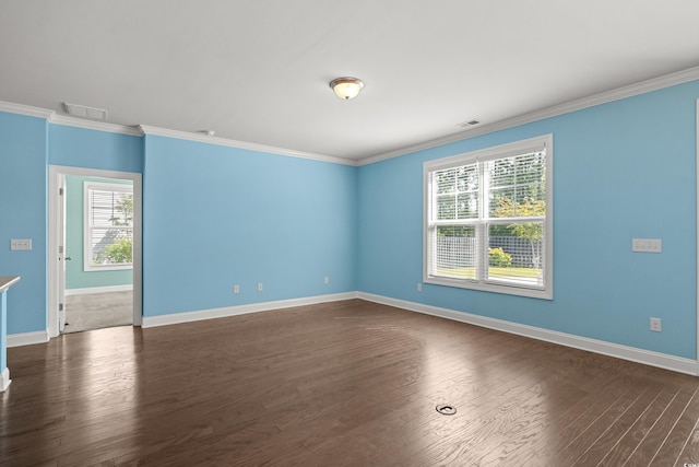 1808 Zodiac Ct, Myrtle Beach, SC 29577 - spare room with plenty of natural light, crown molding, dark wood-type flooring, and baseboards