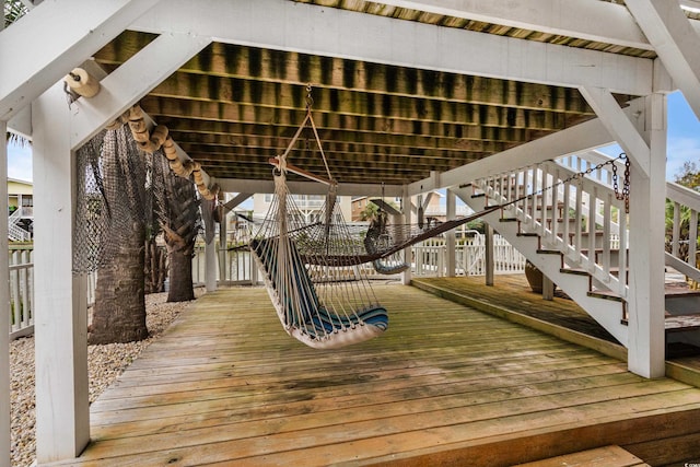 337 59th Ave N, North Myrtle Beach, SC 29582 - wooden terrace featuring stairway
