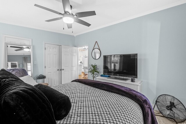 337 59th Ave N, North Myrtle Beach, SC 29582 - bedroom featuring crown molding and ceiling fan