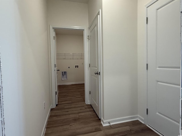1029 Jase Dr, Longs, SC 29568 - hallway with dark wood-type flooring and baseboards