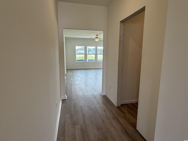 1029 Jase Dr, Longs, SC 29568 - hall featuring dark wood-style flooring and baseboards