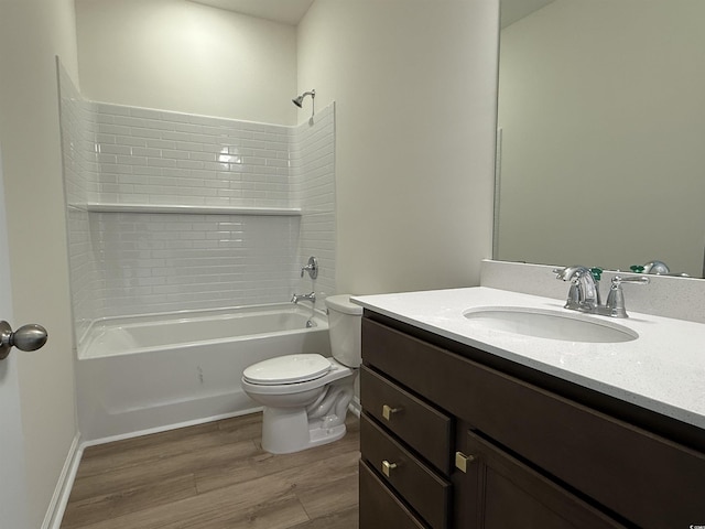 1029 Jase Dr, Longs, SC 29568 - bathroom with toilet, vanity, wood finished floors, and shower / bathtub combination