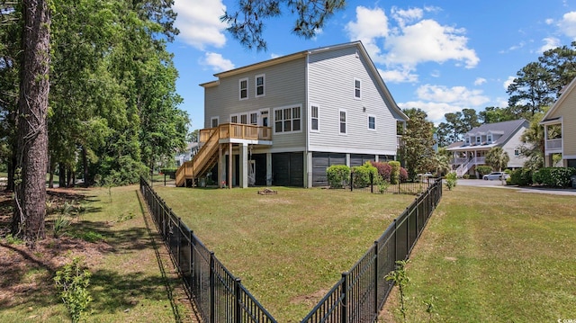854 Falkirk St, Myrtle Beach, SC 29579 - back of property featuring stairway and a deck