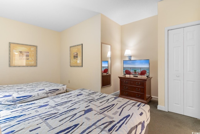 2501 S Ocean Blvd Unit 831, Myrtle Beach, SC 29577 - carpeted bedroom featuring a closet and baseboards