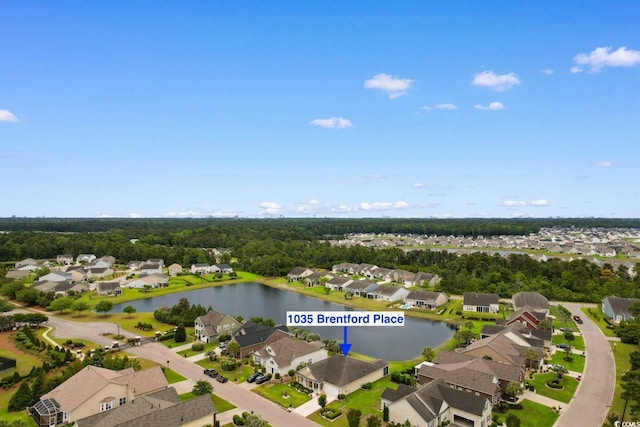 1035 Brentford Pl, Myrtle Beach, SC 29579 - aerial perspective of suburban area with a large body of water