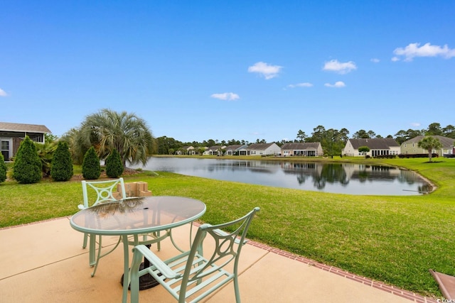 1035 Brentford Pl, Myrtle Beach, SC 29579 - view of patio featuring a water view and a residential view