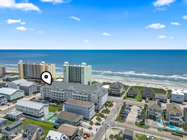 drone / aerial view of extended coastline