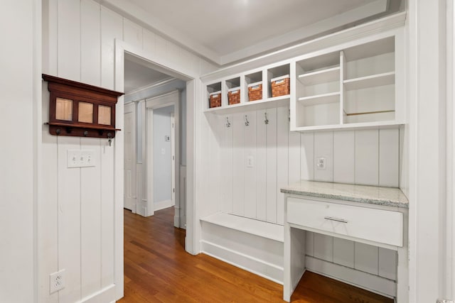 54 River Birch Ln, Pawleys Island, SC 29585 - mudroom featuring wood finished floors and baseboards