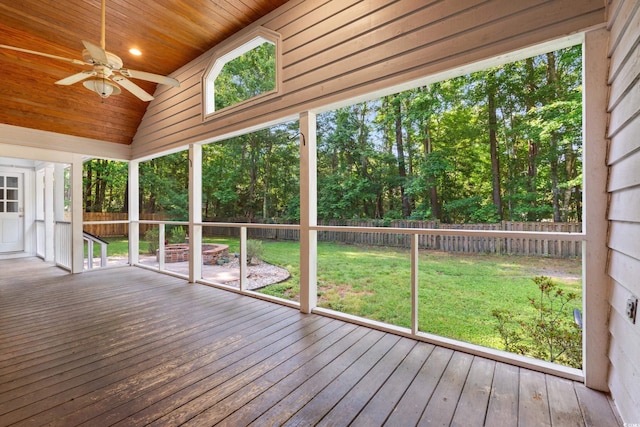 54 River Birch Ln, Pawleys Island, SC 29585 - wooden terrace featuring ceiling fan