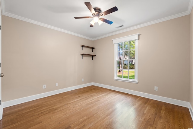 54 River Birch Ln, Pawleys Island, SC 29585 - unfurnished room featuring wood finished floors, ceiling fan, crown molding, and baseboards