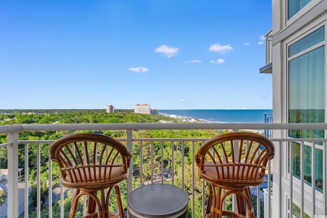 balcony with a water view