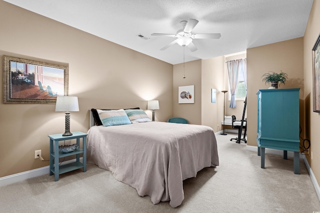 4355 Willoughby Ln Unit 401, Myrtle Beach, SC 29577 - bedroom with baseboards, light carpet, and a ceiling fan