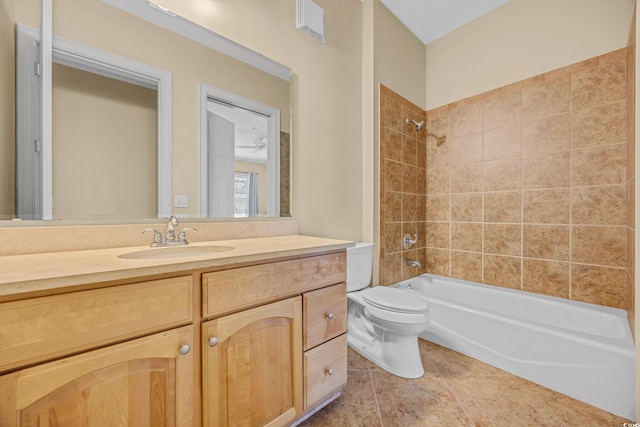 8546 San Marcello Dr Unit 1-102, Myrtle Beach, SC 29579 - bathroom featuring toilet, vanity, tub / shower combination, and tile patterned floors