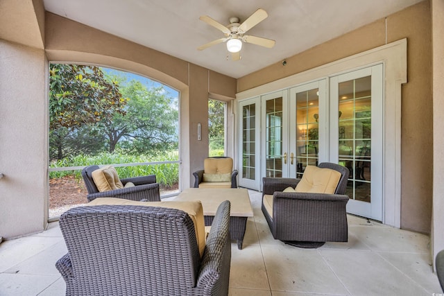 8546 San Marcello Dr Unit 1-102, Myrtle Beach, SC 29579 - view of patio / terrace with french doors and ceiling fan