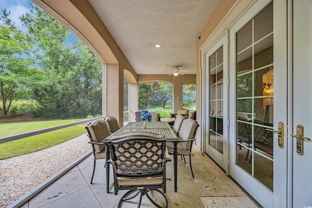 8546 San Marcello Dr Unit 1-102, Myrtle Beach, SC 29579 - sunroom / solarium featuring outdoor dining space and a ceiling fan