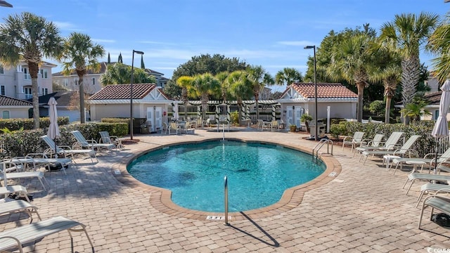 8546 San Marcello Dr Unit 1-102, Myrtle Beach, SC 29579 - community pool with a patio and a residential view