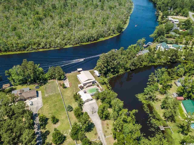 bird's eye view of a nearby body of water
