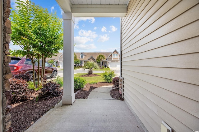 view of patio featuring a residential view