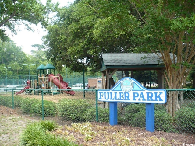 community playground with fence