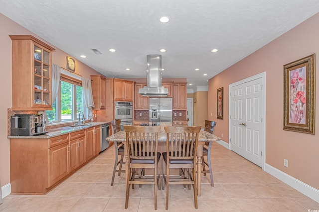1206 Spinnaker Dr, North Myrtle Beach, SC 29582 - dining space with recessed lighting and light tile patterned flooring