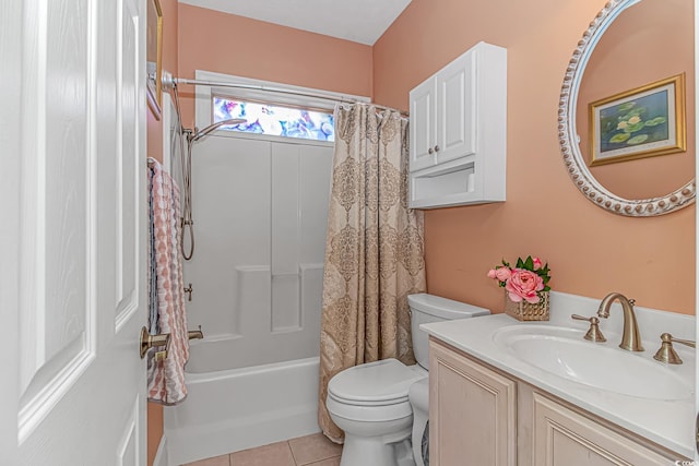 1206 Spinnaker Dr, North Myrtle Beach, SC 29582 - full bathroom with vanity, tile patterned flooring, and shower / tub combo with curtain