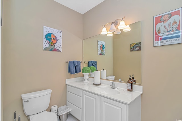 1206 Spinnaker Dr, North Myrtle Beach, SC 29582 - half bathroom featuring vanity and a chandelier