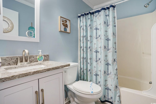 6000 N Ocean Blvd Unit 133, North Myrtle Beach, SC 29582 - full bathroom with crown molding, toilet, vanity, and shower / bath combo