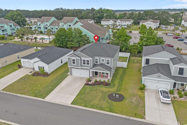 aerial perspective of suburban area