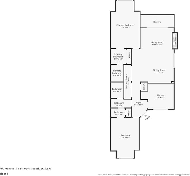 400 Melrose Pl Unit 14E, Myrtle Beach, SC 29572 - property floor plan
