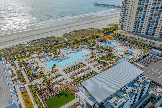 400 Melrose Pl Unit 14E, Myrtle Beach, SC 29572 - bird's eye view of a pool and extended coastline