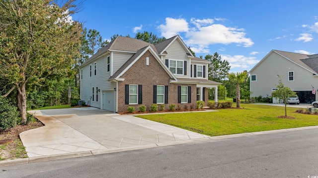1303 Bermuda Grass Dr, Myrtle Beach, SC 29579 - craftsman-style home with brick siding, driveway, and a front lawn